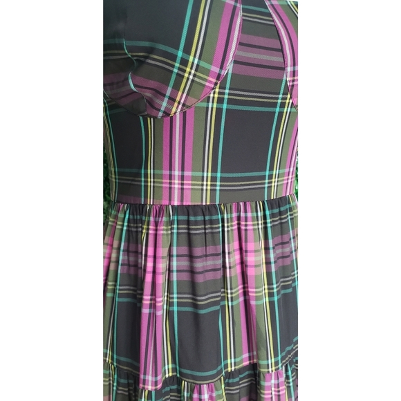 68. J.Crew Tiered taffeta maxi dress in pink Stewart tartan - Picture 3 of 6